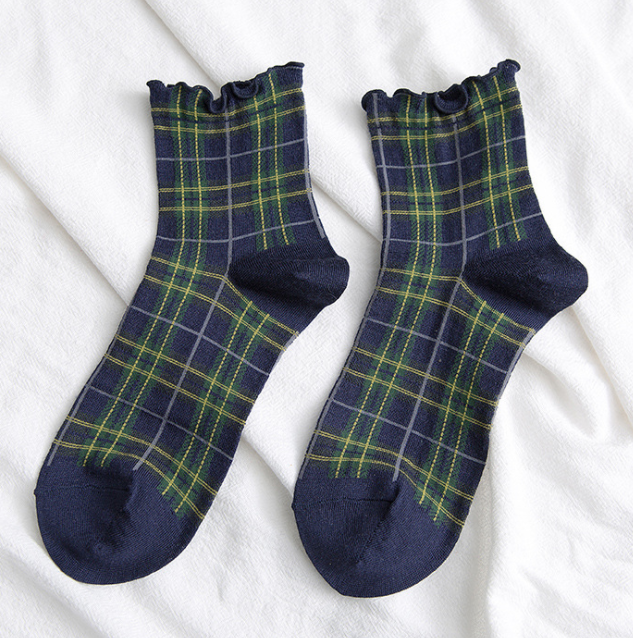 Vintage Check Ladies Socks