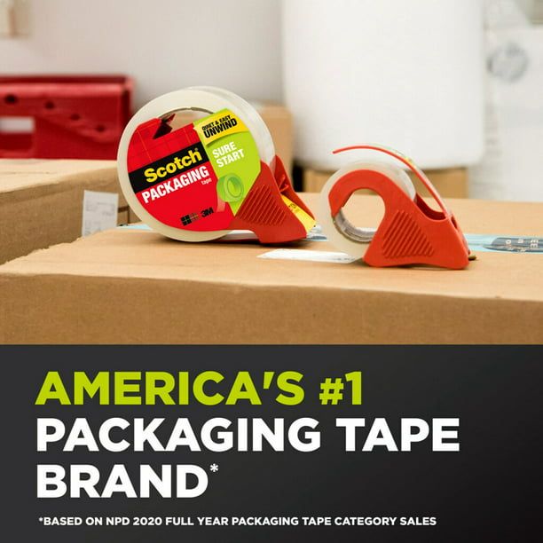 Scotch Sure Start Packaging Tape, Clear, 1.88 in. x 25.6 yd, 1 Rolls EasyOptionXY LLC