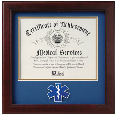 Flag Connections Emergency Medical Services Certificate of Achievement Frame The Military Gift Store