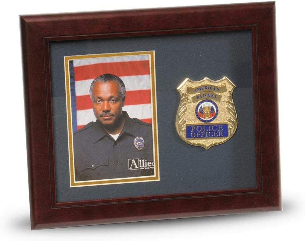 US Police Officer Medallion Portrait Picture Frame - 4 x 6 Picture Opening The Military Gift Store