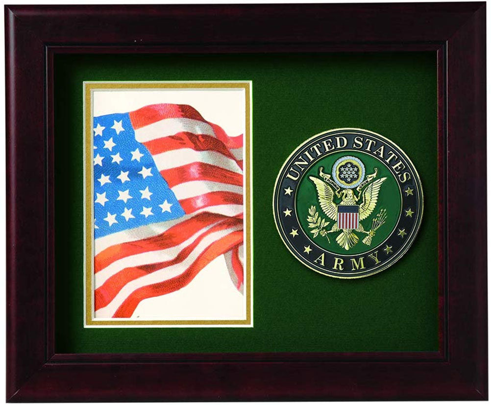US Army Medallion Portrait Picture Frame - 4 x 6 Picture Opening. The Military Gift Store