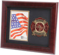 US Firefighter Medallion Portrait Picture Frame - 4 x 6 Picture Opening The Military Gift Store