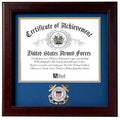 United States Coast Guard Certificate of Achievement Frame with Medallion - 8 x 10 inch The Military Gift Store