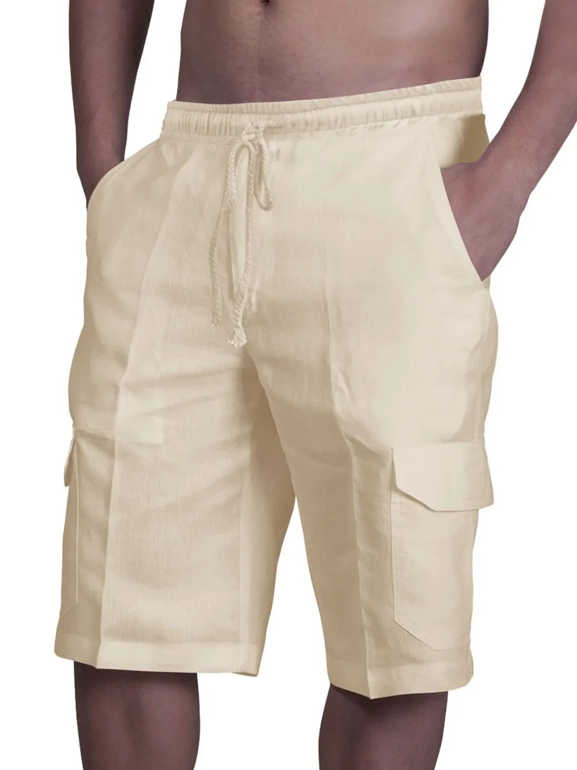 Men's Plus Size Drawstring Pocketed Shorts THRIXINE