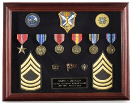 Shadow box Display Frame - 16 x 12” with Cherry Finish The Military Gift Store