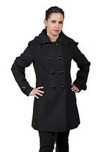 Wool Feel Double Breasted Hooded Coat