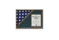 Shadow box for 5' x 9.5' flag with 8.5 x 11 Document holder, Walnut Finish The Military Gift Store