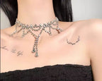 2025 New High End Design Full Diamond Water Diamond Necklace