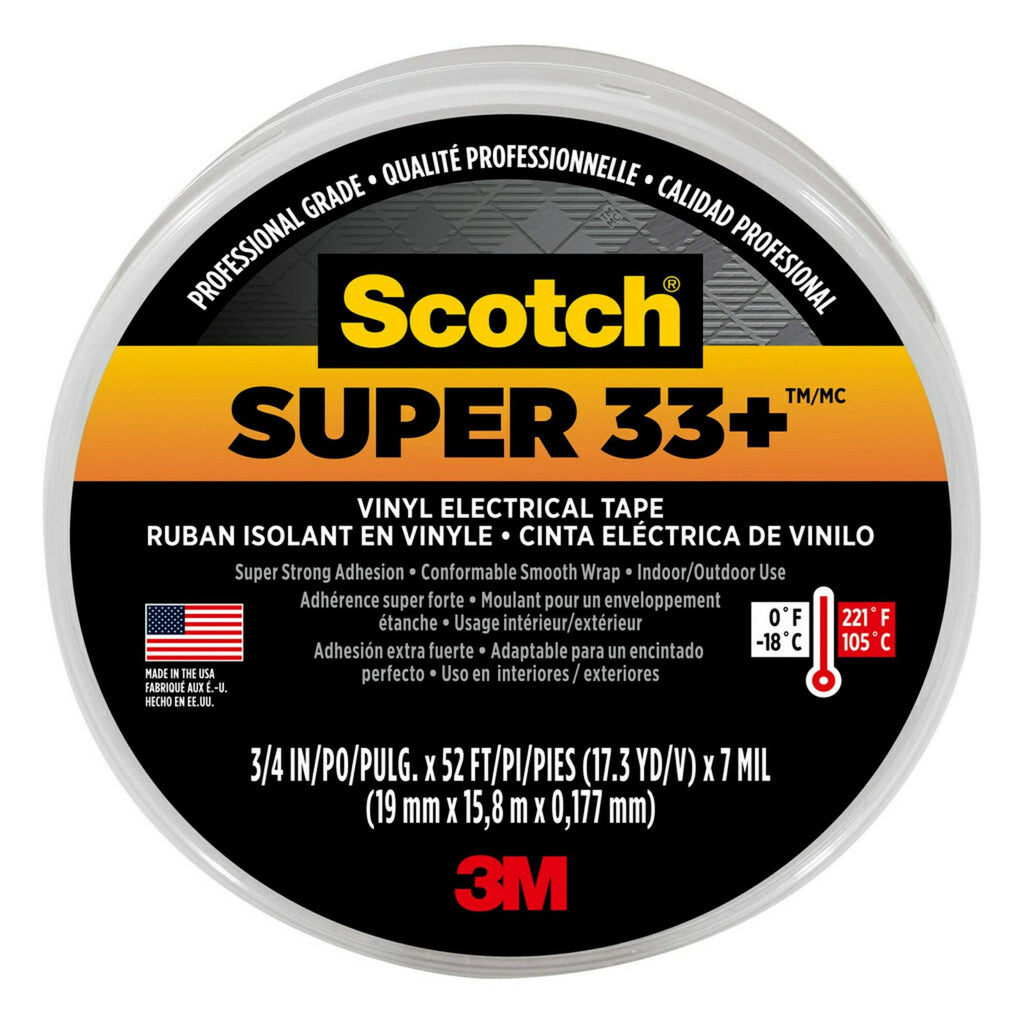 Scotch Super 33+ Vinyl Electrical Tape Roll And 3M 3407NA Friction Tape Roll, 2 Rolls Total