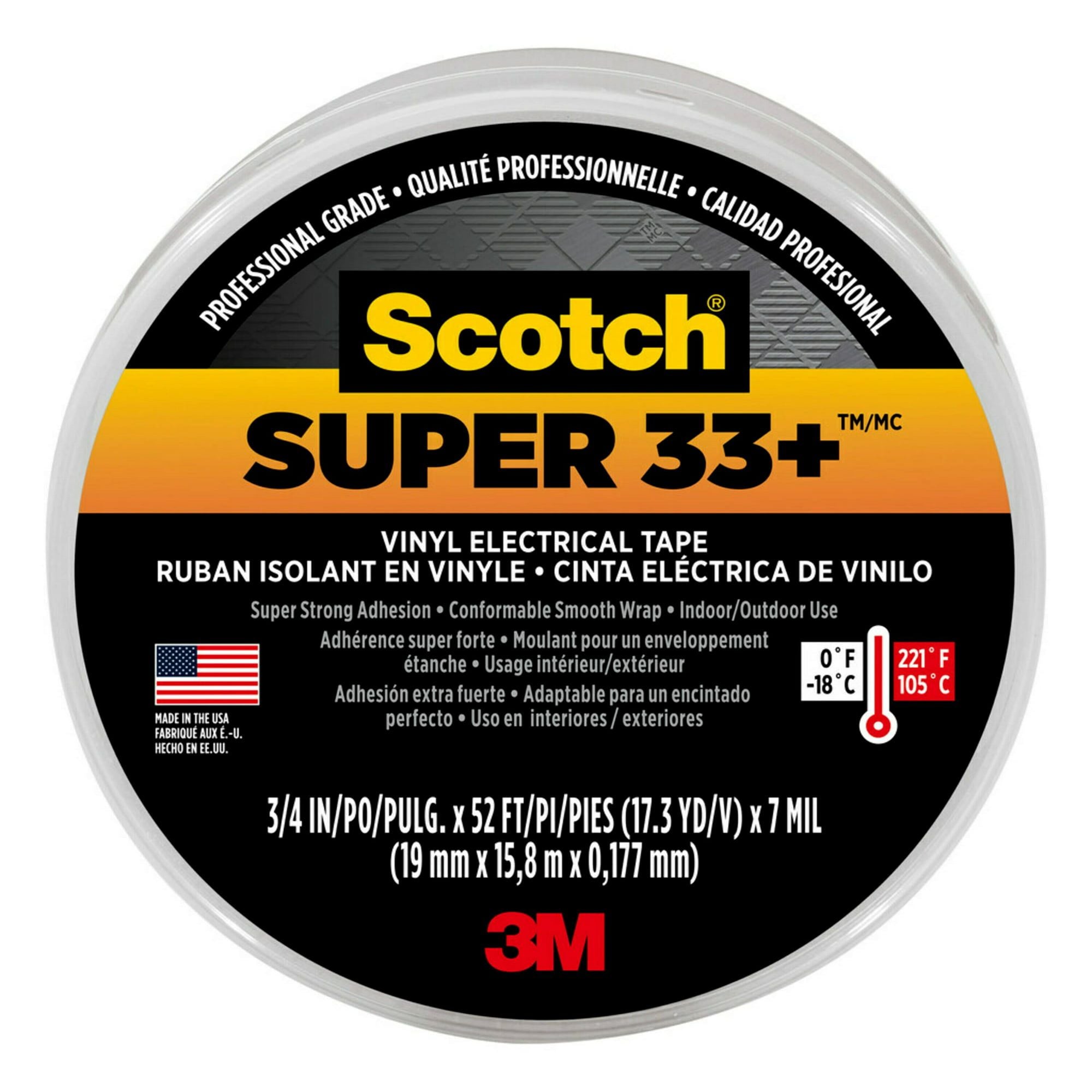 Scotch Super 33+ Vinyl Electrical Tape Roll And 3M 3407NA Friction Tape Roll, 2 Rolls Total