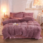 Luxury Thick Fleece Duvet Cover Queen King Winter Warm Bed Quilt Cover Pillowcase Fluffy Plush Shaggy Bedclothes Bedding Set Winter Body Keep Warm Pi-Mart