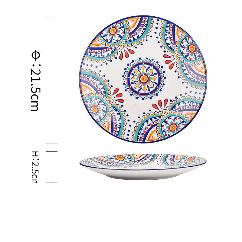 Underglaze Ceramic Tableware Bohemian Household Dishes Pi-Mart