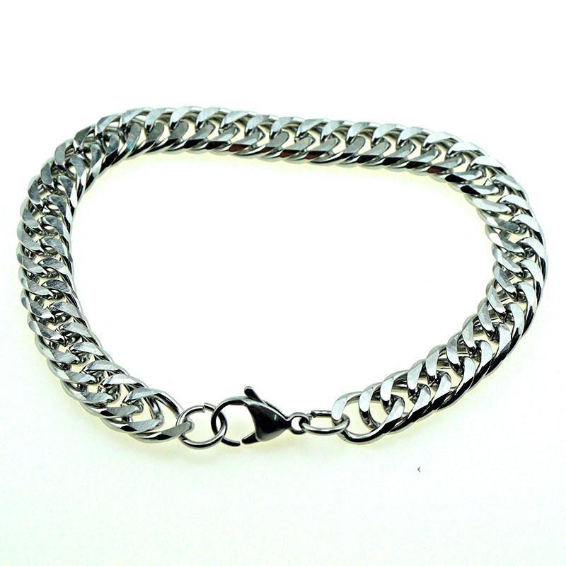 Luxury Miami Stainless Steel Chain Bracelets For  Men Flat Curb Bracelet Hip Hop Rock Sports Jewelry Style - SJB-DIAMOND ELITES