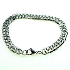 Luxury Miami Stainless Steel Chain Bracelets For  Men Flat Curb Bracelet Hip Hop Rock Sports Jewelry Style - SJB-DIAMOND ELITES