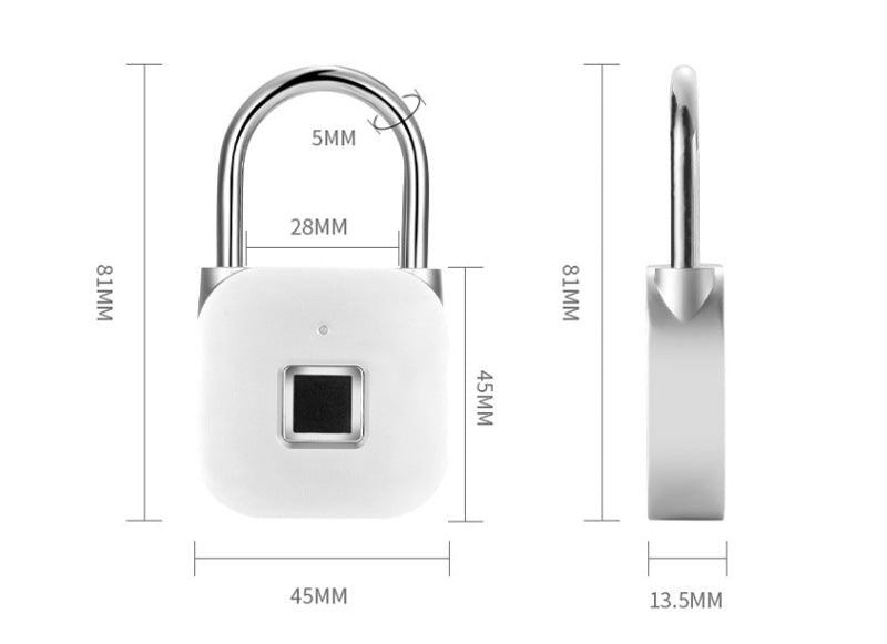Locker Fingerprint Lock Smart Lock Household Luggage Dormitory Locker Anti-theft Electronic Padlock Pi-Mart