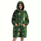 1pc Home Wearable Lazy Blanket Hooded Cold Wear Outdoor Cold Clothes Lazy Sweatshirt Soothing Fleece Thick Robe