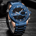 Mens Wrist Watch, Waterproof Analog Digital Watches Multifunction Stainless Steel Business Watches For Man Perfect Gift - SJB-DIAMOND ELITES