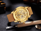 Sports Men's Leather Waterproof Date Display Casual Analog Luxury Watches Unique Design Perfect Gift - SJB-DIAMOND ELITES