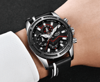 Waterproof Men's Sports  Watch With Leather Transparent Belts, Chronometers Day View Perfect Gift Stevvex