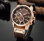 Men's Waterproof Elegant Sport Watch With Chronometers Day View, Leather  Belts And Hardlex Scratch Resistant Glass Perfect Gift For Him Stevvex