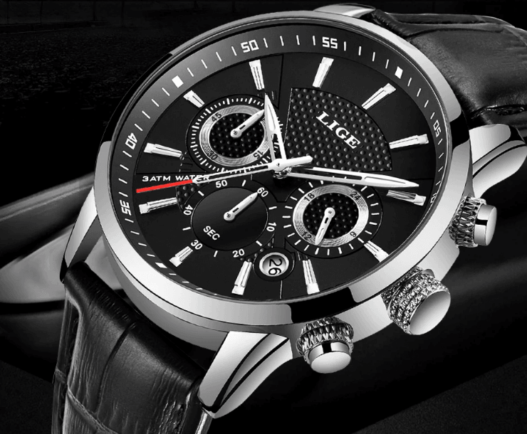 Men's  Waterproof Watch With Chronometers Day View Sport Analog Watches Excellent Look Perfect Gift For Him Stevvex