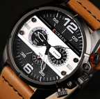 Men's  Waterproof Retro Style Watch With Excellent  Background, Chronometers  Large Numbers Perfect Gift Stevvex