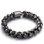 Men's Skull Ghost Head Vintage Stainless Steel Bracelet Pi-Mart