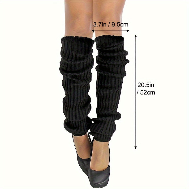 3 Pairs Of Ribbed-knitting Leg Warmer, Fashionable Winter Thermal JK Streetwear Casual Long Leg Warmer Socks For Women And Girls Lootquake LLC