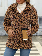 Beautiful Red Women Drop Shoulder Fuzzy Button-Up Jacket Soft And Comfortable Casual Fit Jacket Stevvex