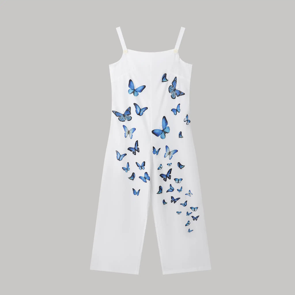 Ladies' Butterfly Printed Button Detail Casual Style Overalls - SJB-DIAMOND ELITES