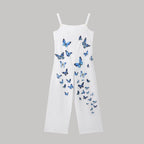 Ladies' Butterfly Printed Button Detail Casual Style Overalls - SJB-DIAMOND ELITES