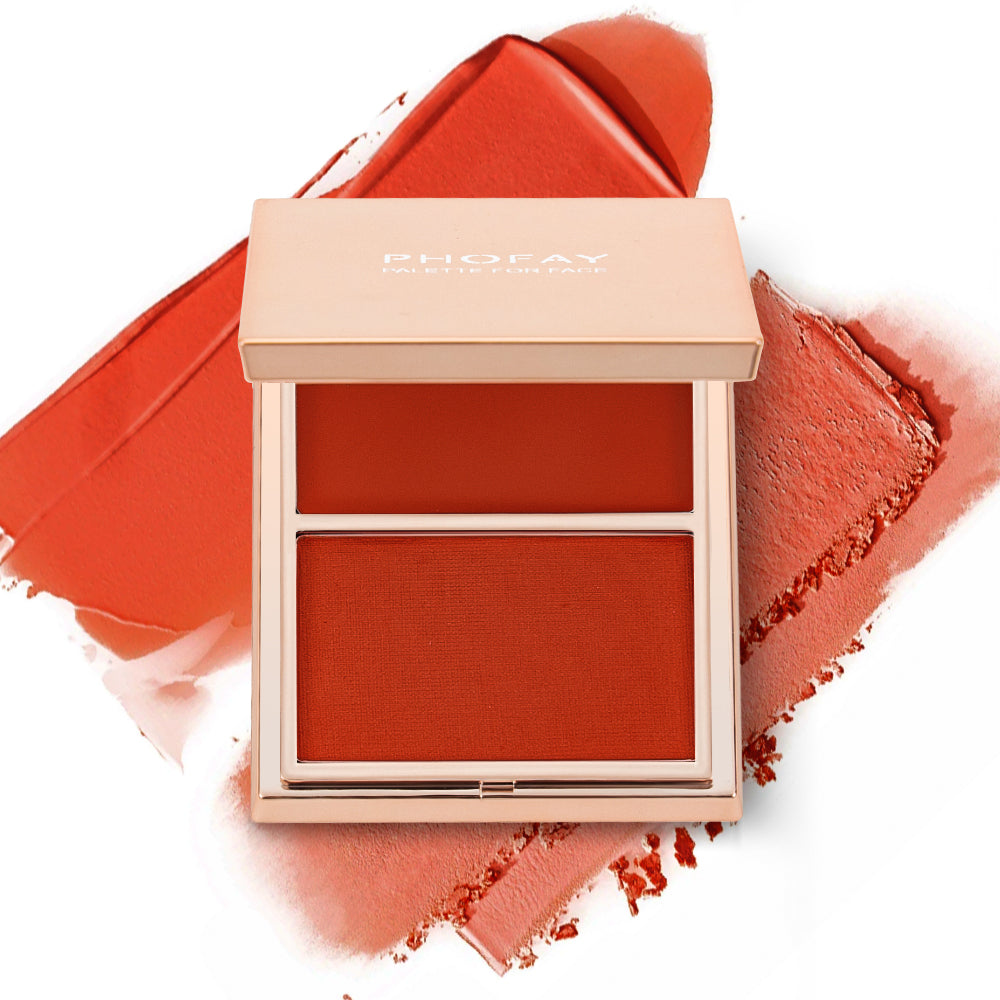 PHOFAY Double-Take Cream & Powder Blush Duo Pi-Mart