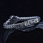 S925 Sterling Silver Vintage Hand-woven Domineering Lion Bracelet Ethnic Style Pi-Mart