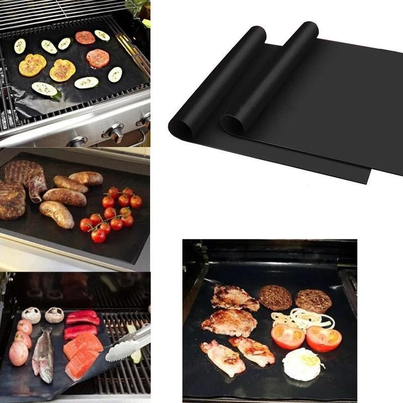 44x33cm BBQ Grill Mat Barbecue Outdoor Baking Non-stick Pad Reusable Cooking Plate For Party Grill Mat Accessories Non-stick Reusable Barbecue Baking Mats Oven Liner Heat Resistant Barbecue Sheets Stevvex