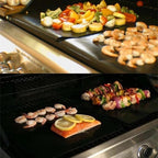 44x33cm BBQ Grill Mat Barbecue Outdoor Baking Non-stick Pad Reusable Cooking Plate For Party Grill Mat Accessories Non-stick Reusable Barbecue Baking Mats Oven Liner Heat Resistant Barbecue Sheets Stevvex