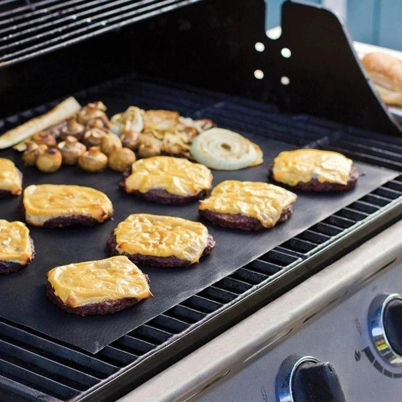 44x33cm BBQ Grill Mat Barbecue Outdoor Baking Non-stick Pad Reusable Cooking Plate For Party Grill Mat Accessories Non-stick Reusable Barbecue Baking Mats Oven Liner Heat Resistant Barbecue Sheets Stevvex