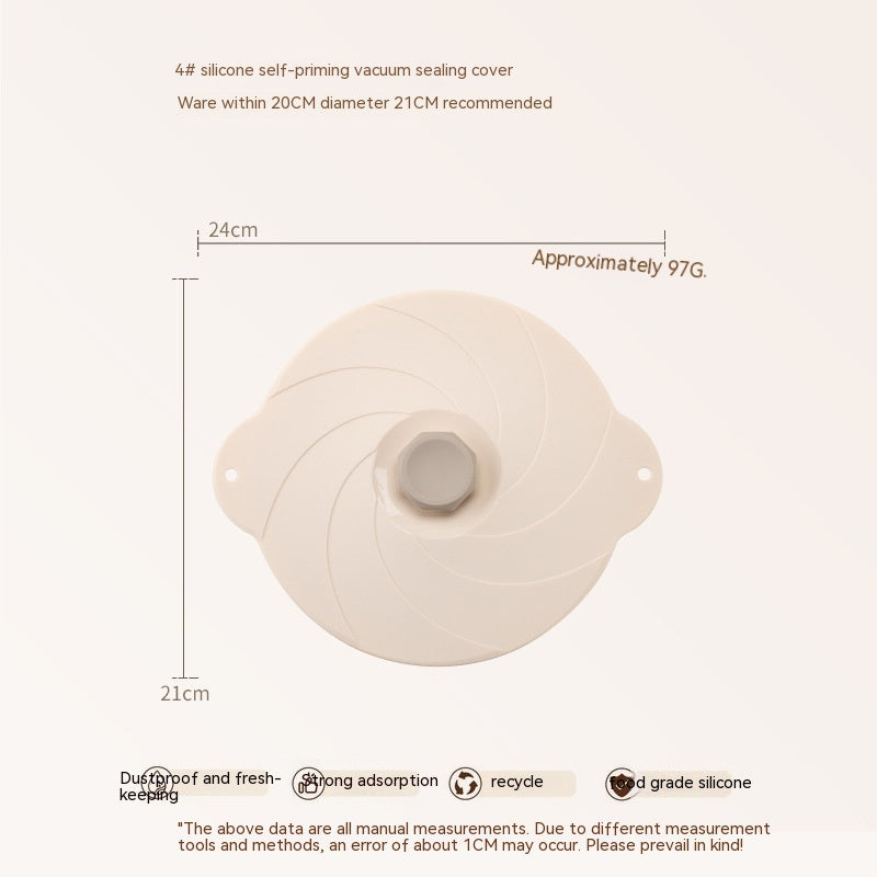Lid For Airtight Container Vacuum Self-priming Seal Kitchen Gadgets Pi-Mart