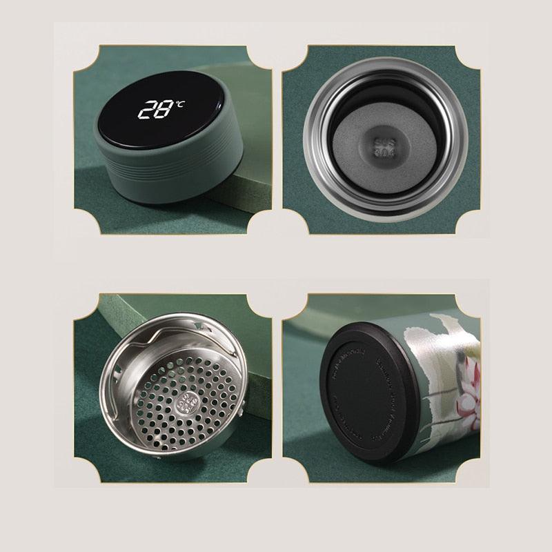 450mln Style Intelligent Thermos Bottle Classical Style Touch Display Stainless Steel Vacuum Flask Mug Water Bottles Temperature Display Insulated Vacuum Insulated 304 Stainless Steel Water Bottle Heat Resistant Insulated  Water Bottle Stevvex