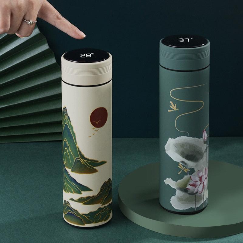450mln Style Intelligent Thermos Bottle Classical Style Touch Display Stainless Steel Vacuum Flask Mug Water Bottles Temperature Display Insulated Vacuum Insulated 304 Stainless Steel Water Bottle Heat Resistant Insulated  Water Bottle Stevvex
