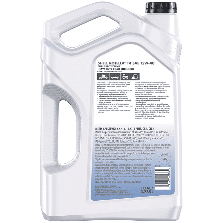 Shell Rotella T4 Triple Protection 15W-40 Diesel Motor Oil, 1 Gallon EasyOptionXY LLC