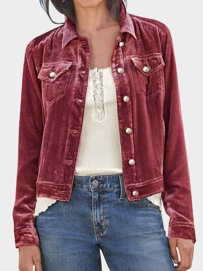 Casual Button-Up Long Sleeve Jacket with Chest Pockets and Relaxed Fit Stevvex
