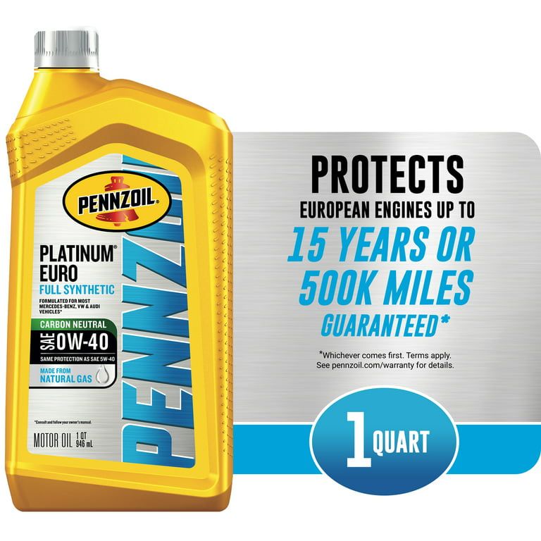 Pennzoil Platinum Euro Full Synthetic 0W-40 Motor Oil, 1 Quart EasyOptionXY LLC