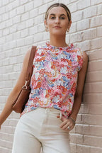 Floral Bubble Sleeve Blouse - Multicolor Print Top | Femstylo
