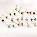Stainless Steel Gold-plated Birthday Stone Constellation Diamond Bone Nail Pi-Mart