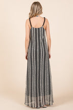 Plus Size Striped Scoop Neck Beaded Strap Maxi Cami Dress – Elegant and Stylish Cami Dress , Beaded Straps, and Flattering Scoop Neckline