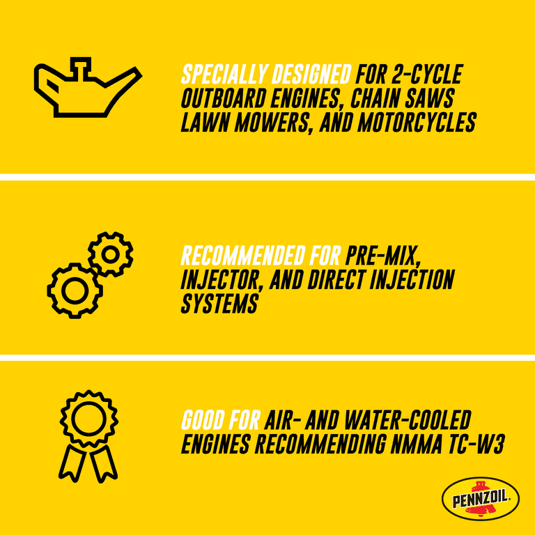 Pennzoil Premium Outboard and Multi-Purpose 2-Cycle Engine Oil, 1 Quart