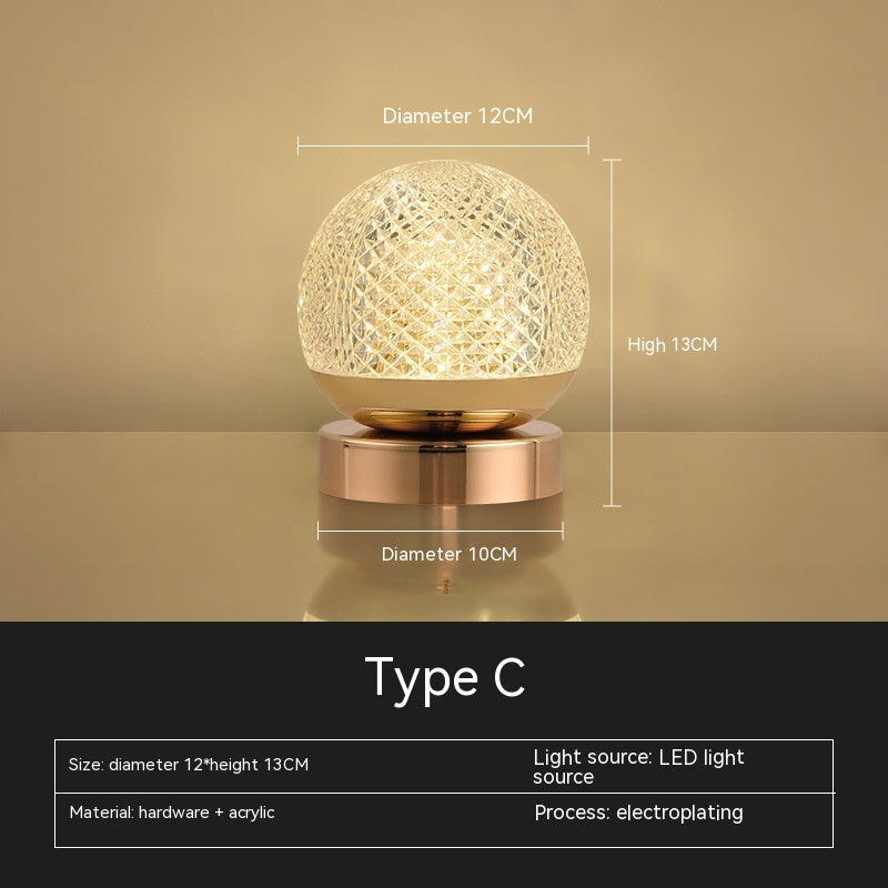 Battery Bedside Bedroom Living Room Small Night Lamp Pi-Mart
