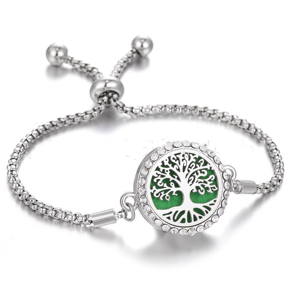 Hollow Stainless Steel Adjustable Aromatherapy Bracelet Jewelry Pi-Mart