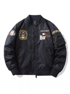 Embroidered Plus Size Bomber Jacket THRIXINE