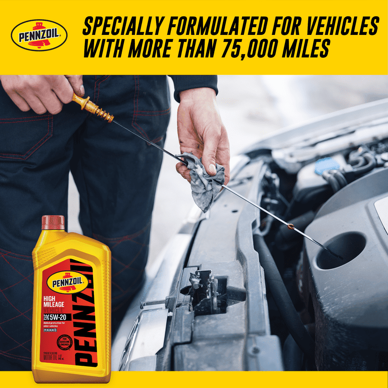 Pennzoil High Mileage 5W-20 Motor Oil for Vehicles over 75K Miles, 1 Quart EasyOptionXY LLC